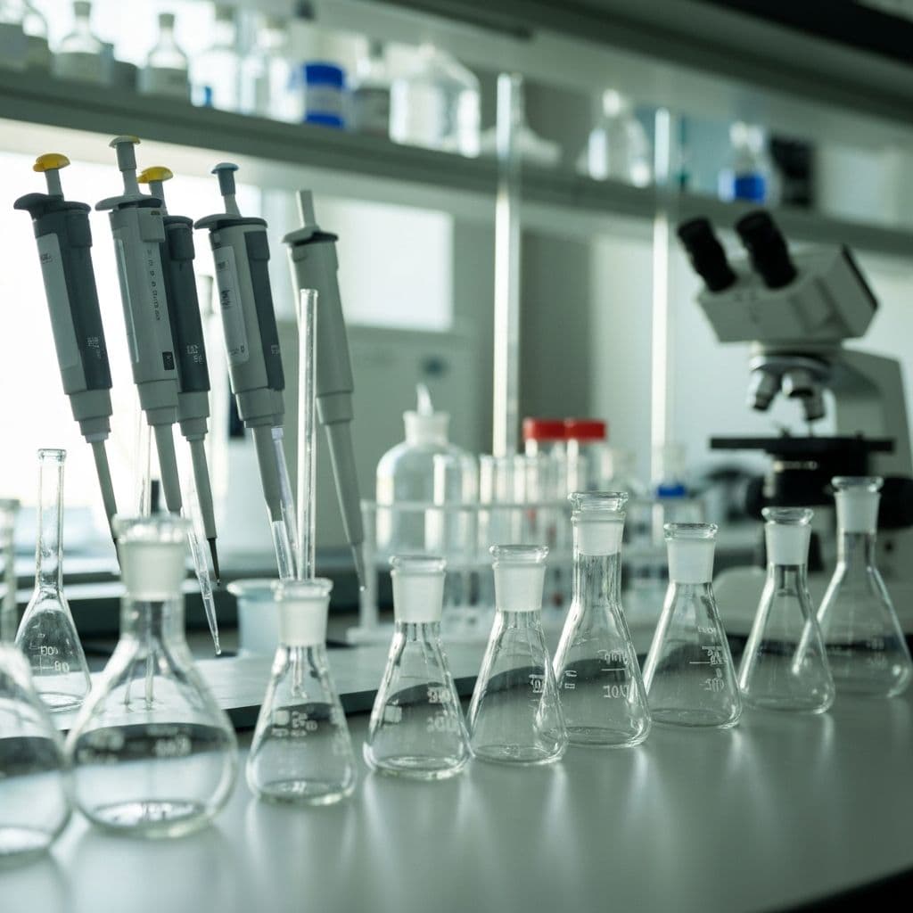 Laboratory pipettes and flasks